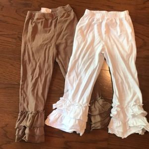 Southern Tots brown and white ruffle pants